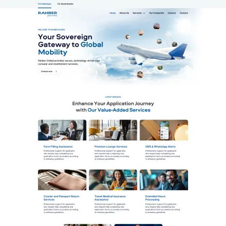 Rahber Global — Visa consultancy site with application tracking.